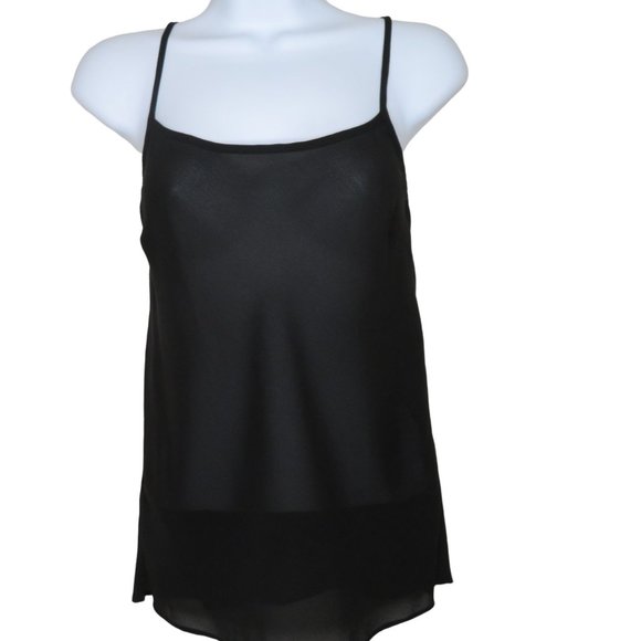 Unbranded Tops Womens Sheer Black Cami Tank Top Shell Size 6